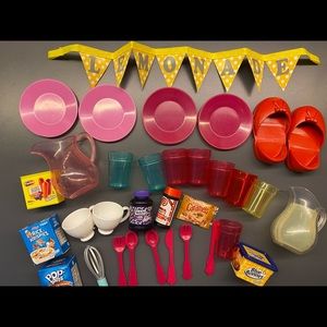 Our Generation Lemonade Accessories + Mini Brands/Shopkins Real Littles food lot